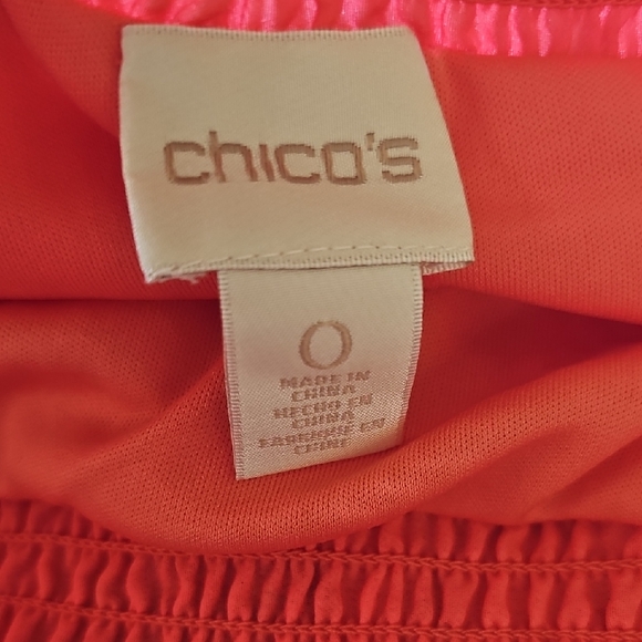 Chico's Orange and Pink Maxi A-Line Skirt Resort Wear - Picture 2 of 8